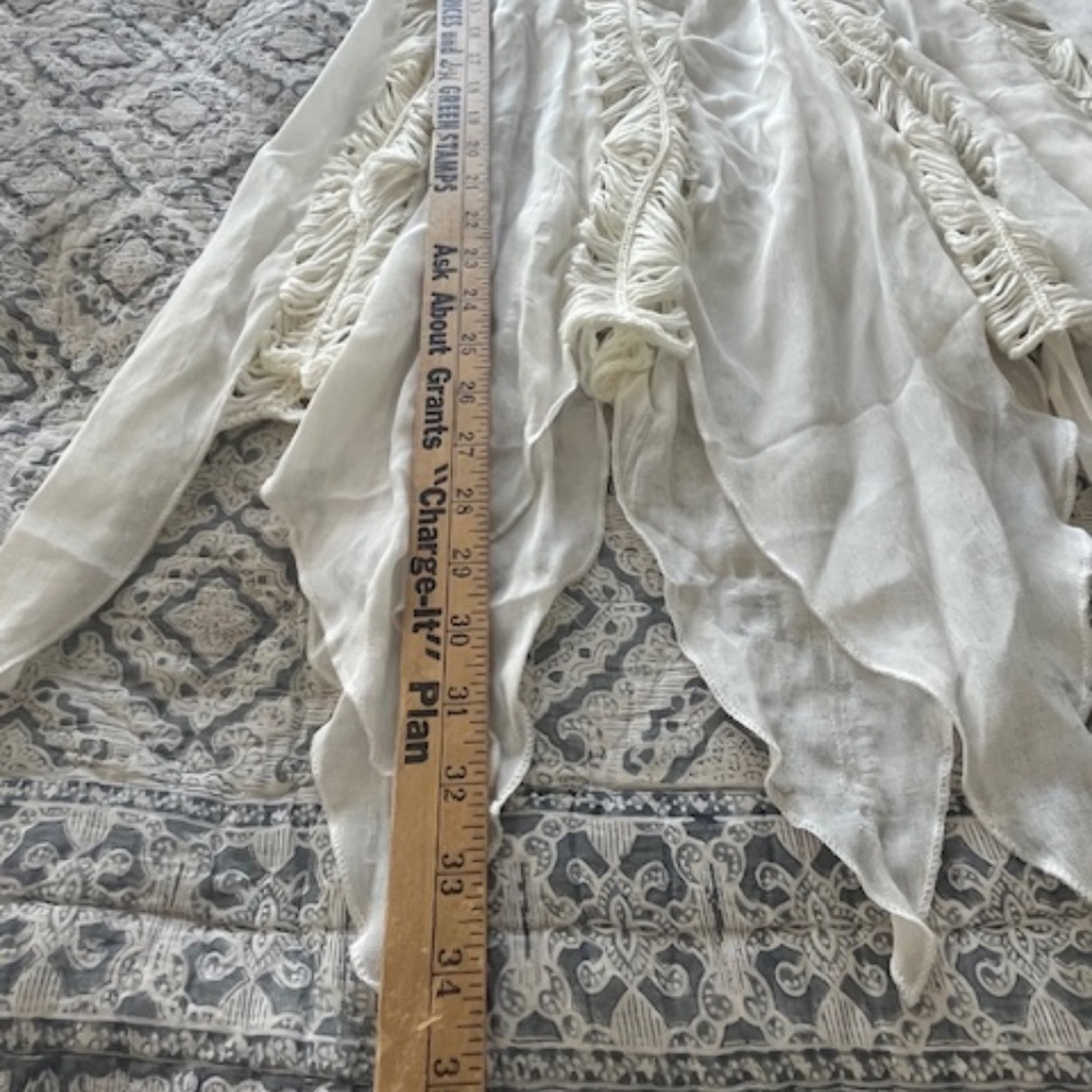 Luna Llena White Crochet Boho Tunic Top Sz M Beach Coachella Country Boho - Picture 7 of 9
